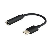 Kabelis SAVIO USB Type 3.1 C (M) – Jack 3.5mm (F) Audio adapter Black AK-35/B