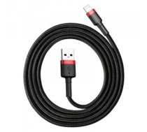 Kabelis Lightning USB Cable Baseus Cafule 1.5A 2m (black & red)