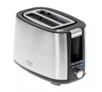 Tosteris Adler | Toaster | AD 3214 | Power 750 W | Number of slots 2 | Housing material Stainless steel | Silver