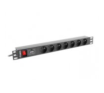 LANBERG PDU RACK POWER STRIP (1U,10A,7X 230V,2M)