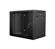 Korpuss Lanberg 19'' wall-mounted installation cabinet 9U 600x450mm black (glass door)