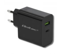 Tīkla lādētājs Qoltec 51717 Charger | 45W | 5-20V | 2.25-3A | USB type C PD | USB | Black