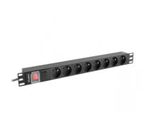 LANBERG POWER STRIP PDU RACK 19" (1U, 16A, 8X 230V PL, 2m)