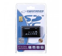 Atmiņas karšu lasītājs Esperanza EA119 card reader Black USB 2.0