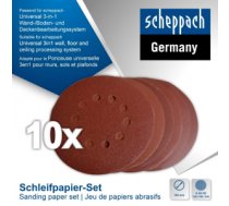 Slīpdisks Velcro slīppapīra komplekts CGP1200 Ø180mm P40/80/120/180/24, Scheppach