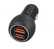 Auto lādētājs Tellur Dual USB Car Charger With QC 3.0, 6A black