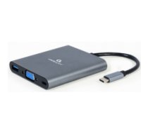 Gembird USB Type-C 6-in-1 multi-port Adapter + Card Reader Space Grey