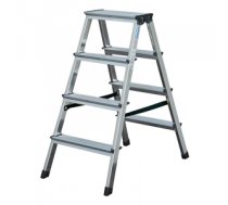 Krause Dopplo double-sided step ladder silver