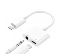 Kabelis iPhone Lightning to 3.5 mm Headphone Jack Adapter (double)