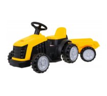 Bērnu elektriskais traktors ar piekabi, dzeltens