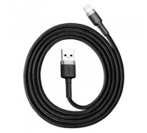 Kabelis Baseus Cafule USB Lightning Cable 1,5A 2m (Gray+Black)