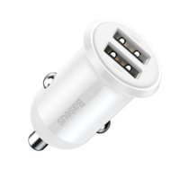 Auto lādētājs Baseus Grain Pro Car Charger 2x USB 4.8A (white)