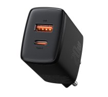 Tīkla lādētājs Baseus Compact Quick Charger, USB, USB-C, 20W (black)