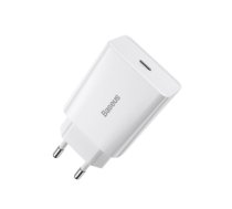 Tīkla lādētājs Baseus Speed Mini Quick Charger, USB-C, PD, 3A, 20W (white)