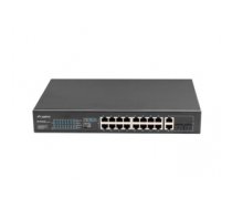 Komutators (Switch) Switch 16X 100MB POE+/2X Combo unmanaged rack 19 inch Gigabit Ethernet 250W