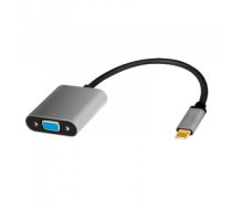 Kabelis USB-C to VGA adapter, 1080p, alu, 0.15m