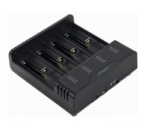 Bateriju lādētājs Gembird USB 4-slot Ni-MH + Li-ion Fast Battery Charger Black