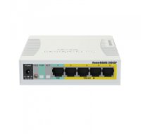 Komutators (Switch) MikroTik RB260GSP | Switch | CSS106-1G-4P-1S, 5x RJ45 1000Mb/s, 1x SFP, 4x Passive PoE