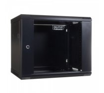 Korpuss serverim Wall mount cabinet 19 9U 501/600/450mm, glass door, black (RAL 9004)