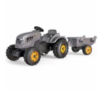 Liels miniatūrs traktors ar piekabi -Smoby, pelēks