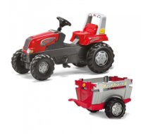 Rolly Toys Traktors ar pedāļiem un piekabi, sarkans