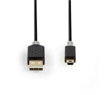 Kabelis CCBP60300AT20 USB Vads-USB 2.0 | USB-A Male | USB Mini-B 5 pin Male | 480 Mbps | Apzeltīts | 2.0