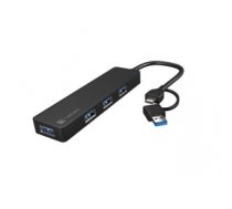 USB hub USB-C 3.0 Hub 4-Port Mayfly black + adapter