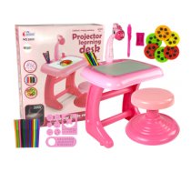 Zīmēšanas projektors ar galdu, rozā krāsā