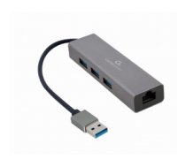 Kabelis I/O ADAPTER USB3 TO LAN RJ45/3xUSB3 A-AMU3-LAN-01 GEMBIRD