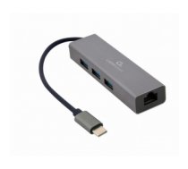 Kabelis I/O ADAPTER USB-C TO LAN RJ45/USB HUB A-CMU3-LAN-01 GEMBIRD
