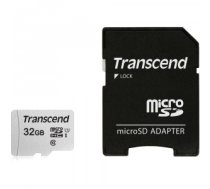 Atmiņas karte MEMORY MICRO SDHC 32GB W/ADAPT/C10 TS32GUSD300S-A TRANSCEND