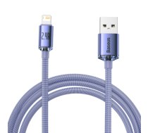Kabelis Baseus Crystal Shine cable USB to Lightning, 2.4A, 2m (purple)