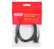 Kabelis Cable adapter Unitek (C476BK-1M) USB-C (M) - USB-A (F) 10Gbps 60 W