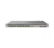 Rūteris Mikrotik Wired Ethernet Router RB1100AHx4 Dude Edition, 1U Rackmount, Quad core 1.4GHz CPU, 1 GB RAM, 128 MB, 60GB M.2 SSD included, 13xGigabit LAN, 1xSerial console port RS232, 2x SATA3 ports, 2xM.2 slots, PCB Temperature and Voltage Monitor (CAP