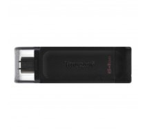 USB atmiņas karte Kingston | DataTraveler 70 | 64 GB | USB-C | Black