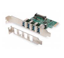 Tīkla karte Digitus | USB 3.0, 4 Port, PCI Express Add-On card 4 Ports A/F External, VL805 chipset | DS-30221-1