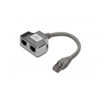 Tīkla karte Digitus | CAT 5e patch cable adapter, 2x CAT 5e, shielded | DN-93904 | 0.19 m | Black | RJ45 socket to RJ45 plug