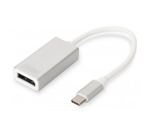 Kabelis DIGITUS USB Type-C 4K DP Adapter, 20cm cable length Aluminum Housing, | Digitus | USB Type-C to DisplayPort Adapter | DA-70844 | White | USB Type-C | 0.20 m