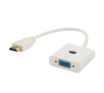 Kabelis Savio CL-27 video cable adapter 0.2 m VGA (D-Sub) HDMI Type A (Standard) White
