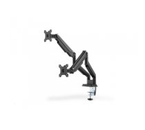 Kronšteins Digitus | Desk Mount | Universal Dual Monitor Mount with Gas Spring and Clamp Mount | Swivel, height adjustment, rotate | Black