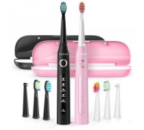 Elektriskā zobu birste Sonic toothbrushes with head set and case FairyWill FW-507 (Black and pink)
