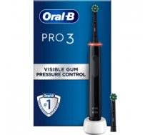 Elektriskā zobu birste Oral-B | Electric Toothbrush | Pro3 3400N | Rechargeable | For adults | Number of brush heads included 2 | Number of teeth brushing modes 3 | Black