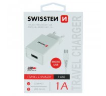 Tīkla lādētājs Swissten Travel Tīkla lādētājs Smart IC USB 1A + kabelis USB / Micro USB 1.2m