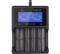 XTAR VC4 LCD Universālais lādētājs ar aizsardzību Li-ion/Ni-MH, USB, 4.2V