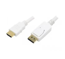 Kabelis Logilink | Cable DisplayPort to HDMI | White | DP to HDMI | 2 m