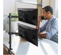 Kronšteins Maclean MC-967 Double Vertical Monitor Desk Mount Screen Holder max VESA 100x100, 13-27", 2x 9kg Powder Coated Tilting Rotating Adjustable