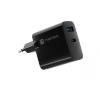 Tīkla lādētājs NATEC RIBERA GAN CHARGER 1x USB-A + 1x USB-C 45W BLACK