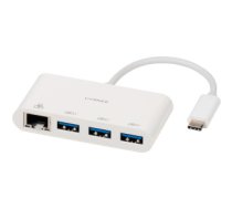 Kabelis Vivanco adapteris USB-C - LAN + hub 3 portu (45388)