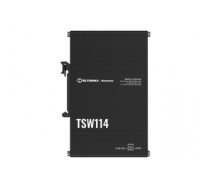 Rūteris Teltonika DIN Rail Switch | TSW114 | Unmanaged | Wall-mountable | Gigabit Ethernet (copper) ports quantity 5 | Power supply type 2-pin industrial DC power socket