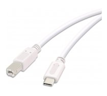 Kabelis Vivanco cable USB-C - USB-B 3m, white (45356)